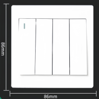 BULL/公牛 G32系列开关面板 GN-G32K411四位单极带荧光开关 白色 暗装 10个装