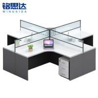 铭思达屏风工位十字型四人位-含柜套