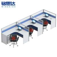 铭思达屏风办公桌F型三人位含柜套
