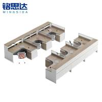 铭思达屏风办公桌门字型六人位含柜套