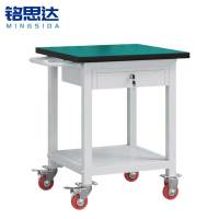 铭思达轻型防静电工作台双层60*60*75cm(带轮)张