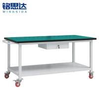 铭思达轻型防静电工作台双层150*80*75cm(带轮)张