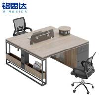 铭思达办公桌1.4米对坐双人位含椅套