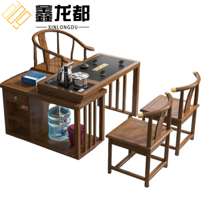 鑫龙都茶桌三椅1米套