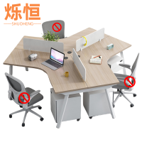 烁恒 职员办公桌 三人位含柜 套