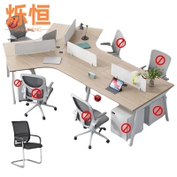 烁恒 屏风办公桌 五人位含椅 套