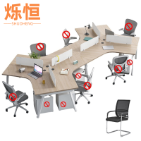 烁恒 员工办公桌 六人位含椅 套