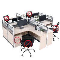 烁恒 办公桌 十字型4人位 套