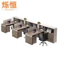烁恒 屏风办公桌 1.7mF型三人位+柜椅 套
