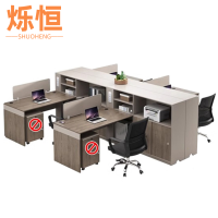 烁恒 员工办公桌 1.7m干字型四人位+椅 套