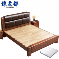 豫龙都实木床+床垫1.5m套