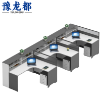 豫龙都屏风桌三人位张