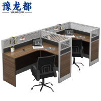 豫龙都卡座职员桌双人张