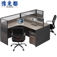 豫龙都屏风桌T字形双人位张
