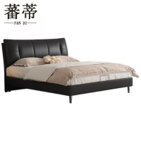 蕃蒂软包床黑色张