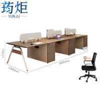 荺炬办公桌六人位+椅组