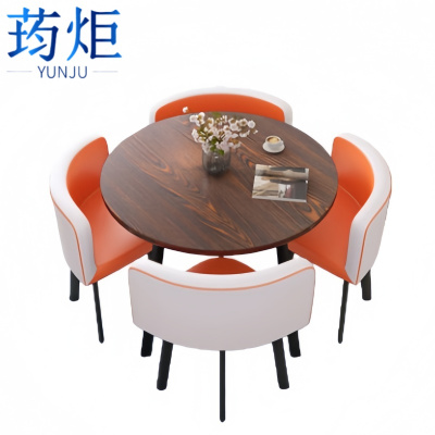 荺炬小圆桌一桌四椅套