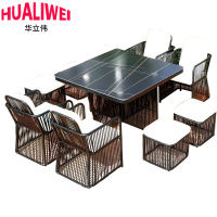 华立伟桌椅组合一桌八椅1.2m套