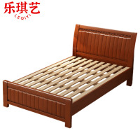 乐琪艺 实木单人床 海棠色 2000*1350*960mm 张