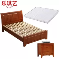 乐琪艺 实木床单人床 200*180*96cm 含床垫床头柜 套