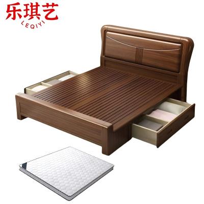 乐琪艺 实木床(含床垫)180cm高箱款 套