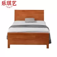 乐琪艺 实木单人床 海棠色 200*120*35cm 张