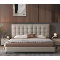 木上简 MSJ-PC-001 极简华夫格真皮床 1500*2000mm框架床 高配钢木静音床板 单位:套