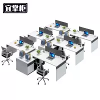 宜掌柜 屏风工位 六人位+柜椅 套