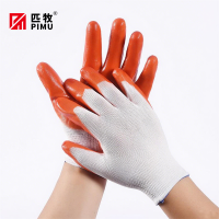 匹牧 PM-ST-G034 挂胶手套 尼龙PVC小半挂手套 12双/打 单位:双(单双不发货)
