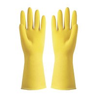 匹牧 PM-ST-G066 乳胶手套 天然乳胶黄色清洁浸绒*XL码86g 12双/打 单位:双(单双不发货)
