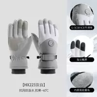 匹牧 HX223灰白色-女款 保暖手套 抗风防水触屏牛津布抗风 2双 单位:双