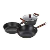 三禾窒化锤纹龙铁锅三件套T321