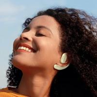 沃品(WOPOW)挂耳式耳机运动续航时间长音效好小巧便携蓝牙5.3久戴不痛适用于华为苹果OWS05米白色