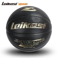 LEIKESI成人青少年室内外通用7号标准黑色高弹篮球耐磨练习球1611雷克斯七号标准篮球