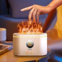 笨笨马防真火焰香薰机加湿器家用卧室办公室桌面小巧便携可送女友闺蜜女生BX03乳白色