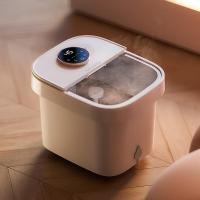 凯诗捷(KASJ)足浴盆自动按摩泡脚桶泡脚盆加热洗脚盆足疗盆送爸妈[T6旗舰款明月白]可拆卸按摩盘