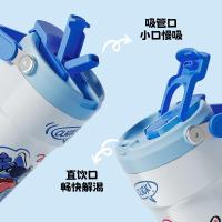 格沵(germ)史迪奇旅程保温杯男女咖啡杯双饮吸管水杯便携车载杯子650ML蓝趣