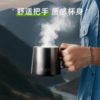 TKK不锈钢马克杯带盖商务办公泡茶杯陶瓷覆层内胆保温水杯男女咖啡杯