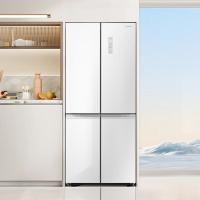 创维幻影系列505升十字四玻璃面板冰箱60CM超薄平嵌ACE动态粒子引擎晶瓷白