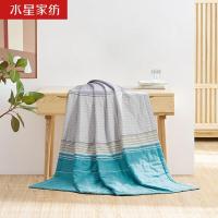 水星家纺格纹速写全棉夏被180cm×220cm亲肤透气空调被旅行被122976