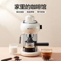 mokkom磨客咖啡机家用意式小型半全自动花式浓缩咖啡蒸汽打奶泡一体泵压式高压萃取多功能珍珠白