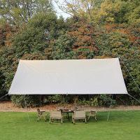 徽羚羊徽羚羊户外天幕帐篷黑胶露营野餐遮阳棚防晒穹顶凉棚防雨便携黑胶3*4M卡其色+一桌六椅