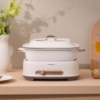 大宇(DAEWOO)电火锅家用6L大容量鸳鸯锅多功能分体式锅DYZG-6L16暖阳白