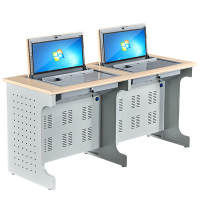 指臣翻转电脑桌双人位张