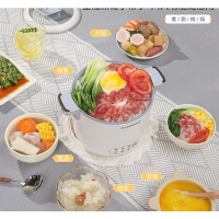 施耐德多功能微压锅2L珍珠白圆形触摸控制单胆设计高效烹饪神器