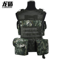 龙盾新式迷彩战斗携行具13款战术背心马甲防护装备13件套 [水墨云纹夏]13件套