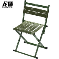龙盾 户外单人折叠椅折叠靠背马扎小凳子钓鱼椅排队军训50加厚军绿