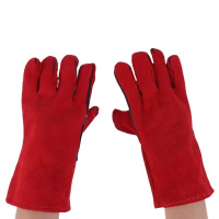 珂攸洋红色羊皮挂里手套33*16*1cm双