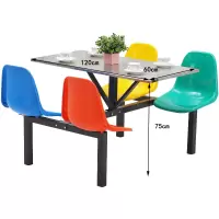 凌迪星不锈钢餐桌1.2*0.6*0.75m套