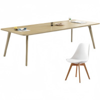 攸形办公桌2m+6把椅套